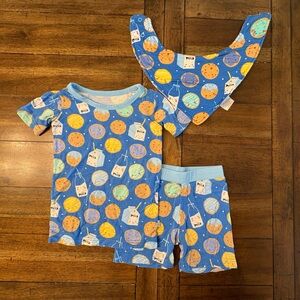 Little Sleepies Blue Cookies & Milk 2-Piece + Bib